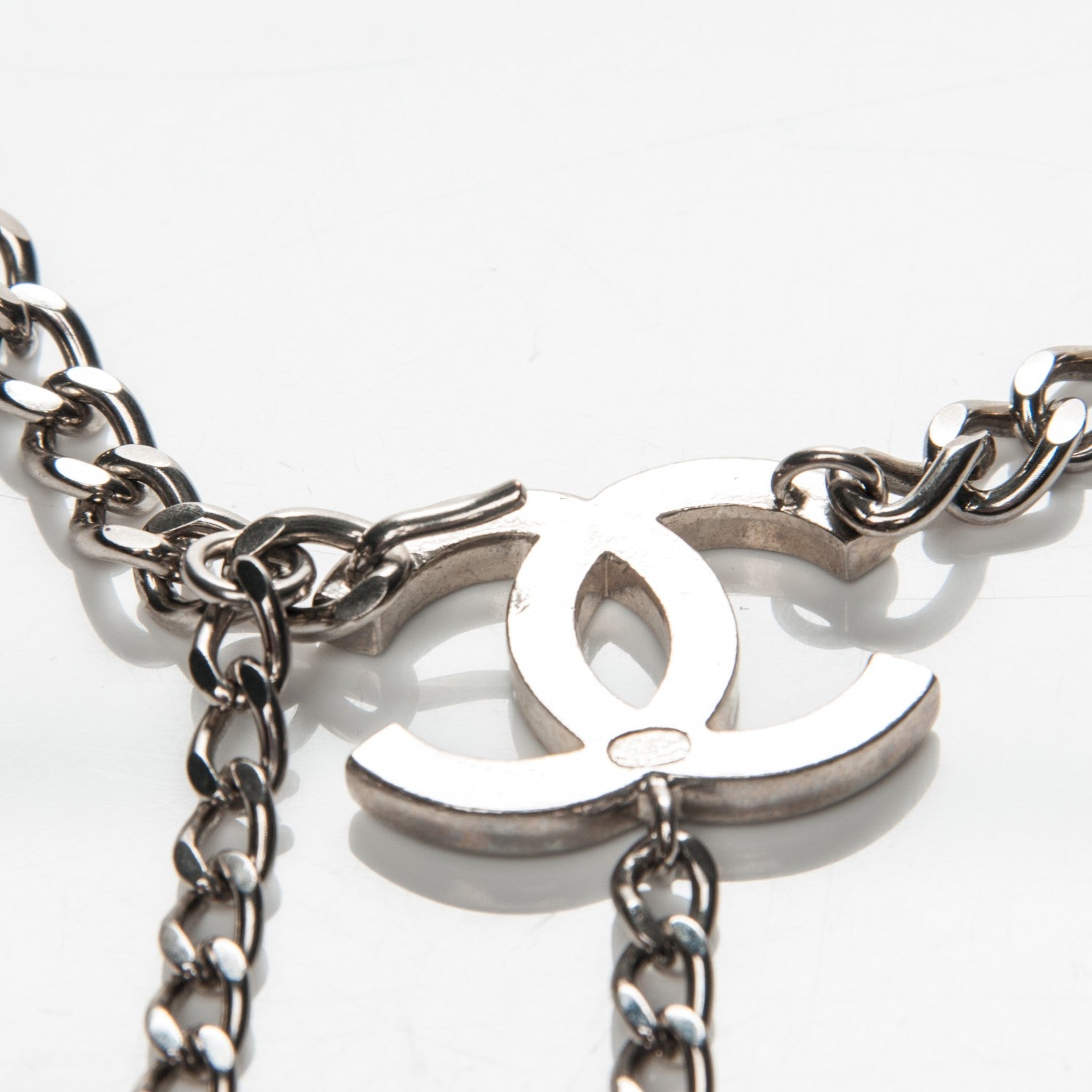 Chanel Enamel CC Chain Belt Black Silver 3 of 4