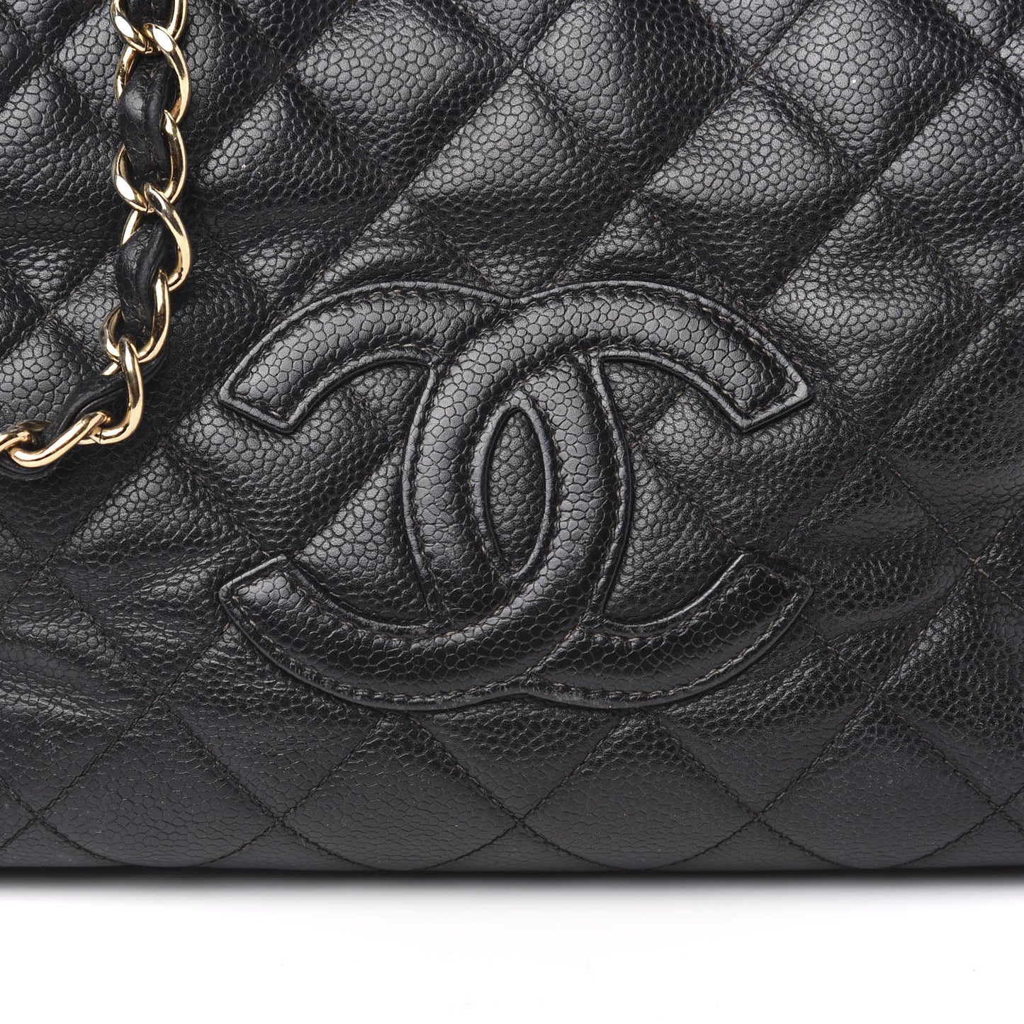 Caviar Quilted Petit Timeless Tote PTT Black