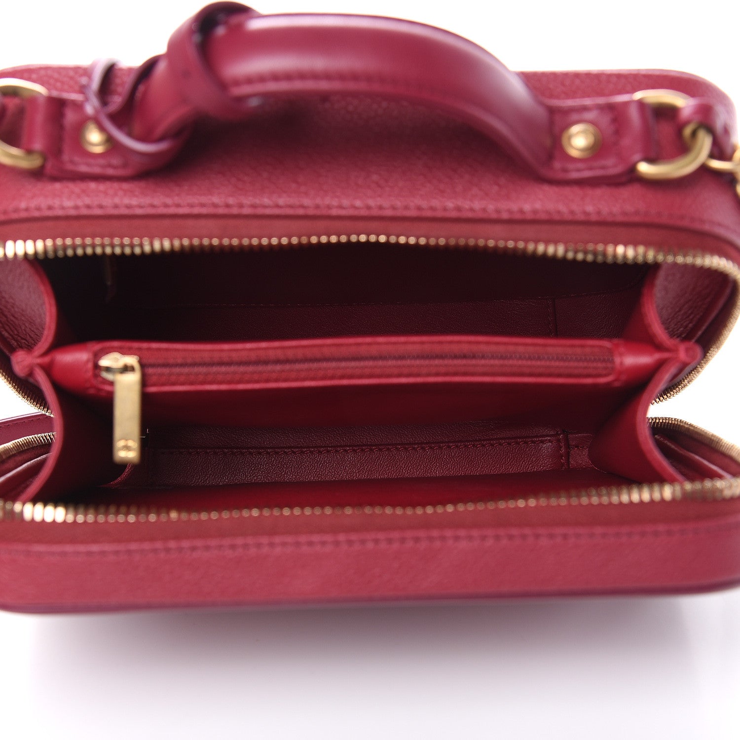 Chanel Caviar Quilted Medium CC Filigree Vanity Case Burgundy 5 of 10