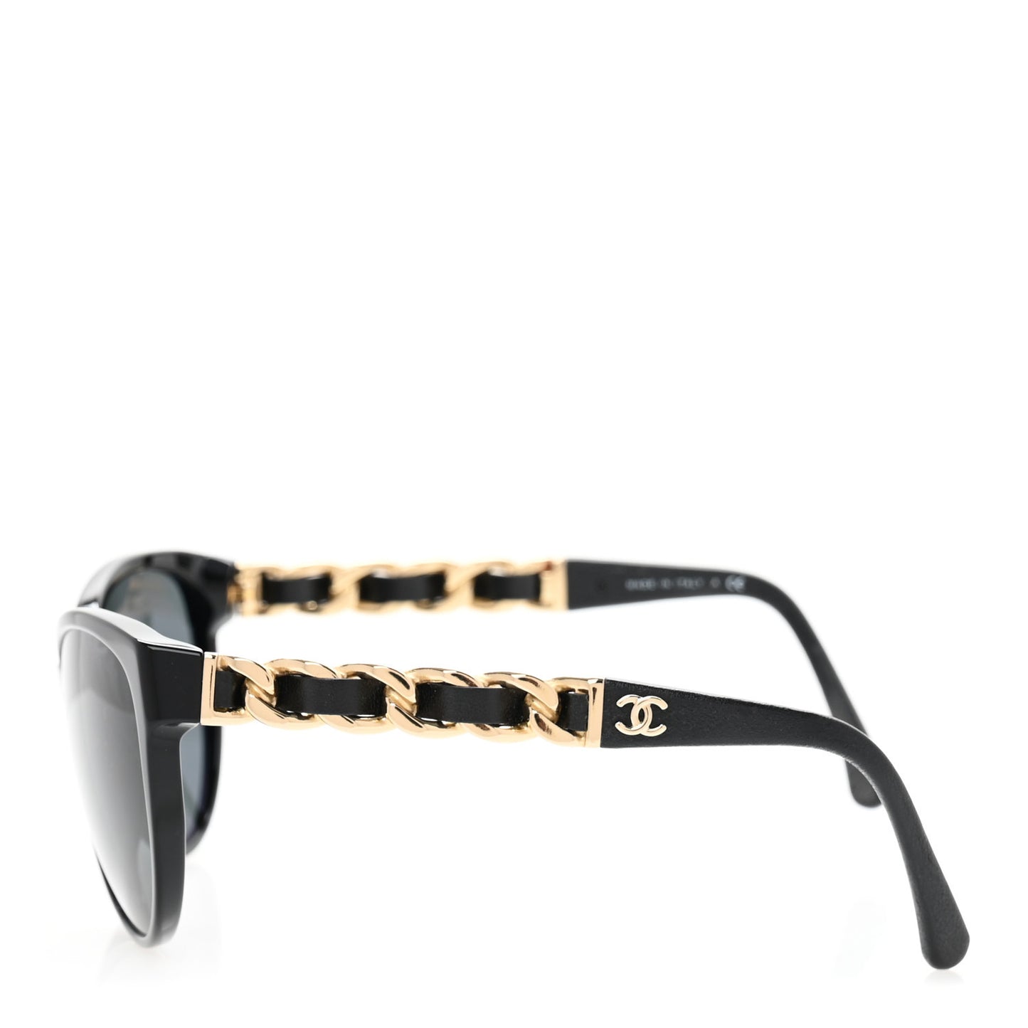 Cat Eye Chain Sunglasses 5215-Q Black
