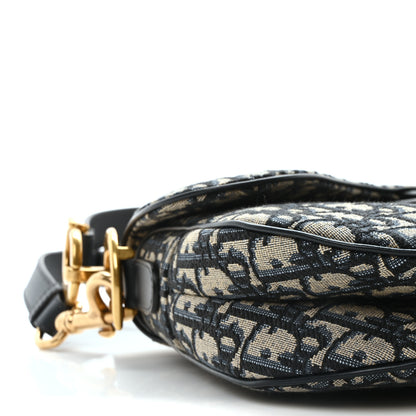 Christian Dior Oblique Saddle Bag With Strap Blue 9 of 11