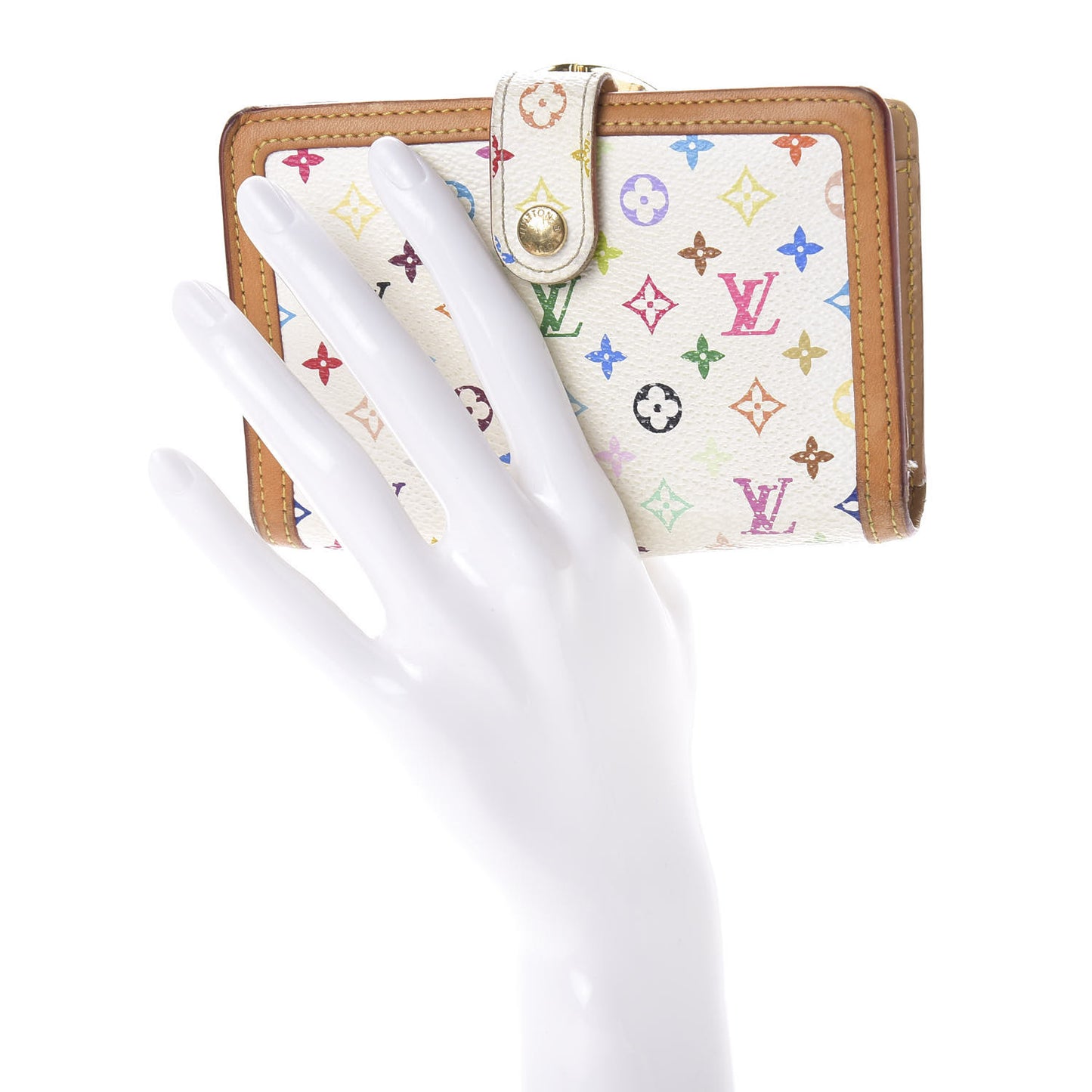 Monogram Multicolor French Purse Wallet White