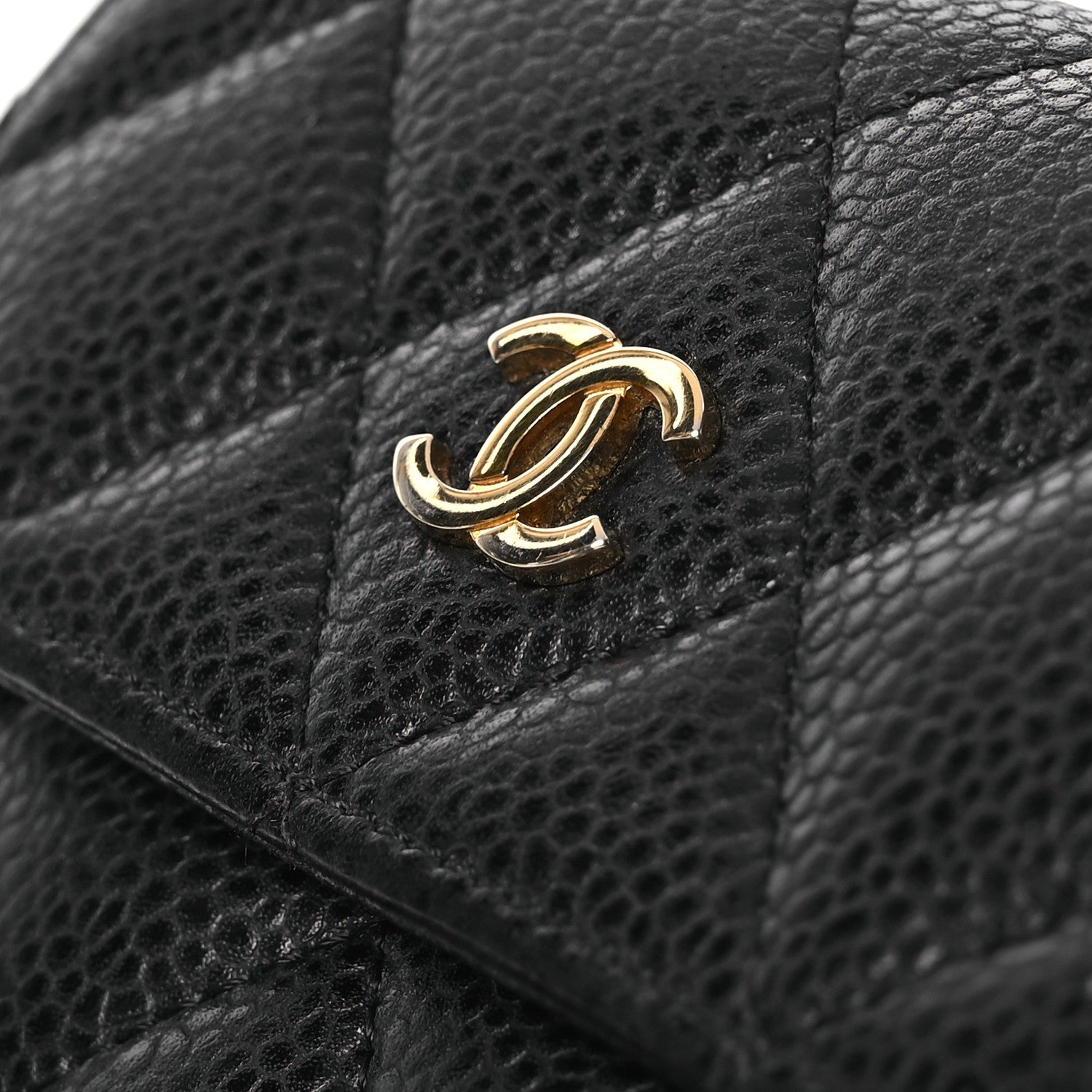 Chanel Caviar Quilted Compact French Flap Wallet Black 13 of 15