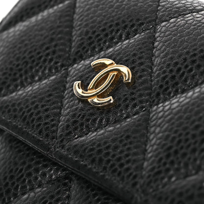 Chanel Caviar Quilted Compact French Flap Wallet Black 13 of 15