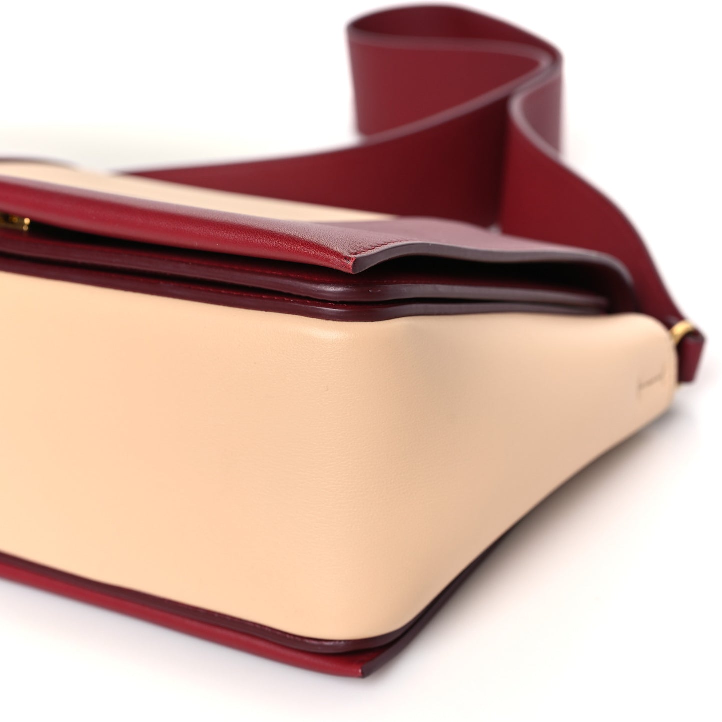 Shiny Smooth Calfskin Medium Frame Shoulder Bag Ruby Nude
