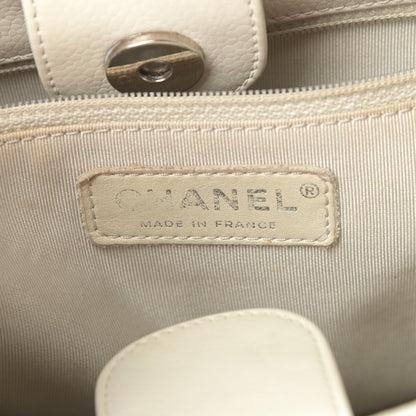 Chanel Caviar Quilted Petit Shopping Tote PST White 6 of 16