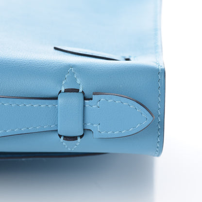 Hermes Swift Kelly Pochette Clutch Bleu Du Nord 28 of 32
