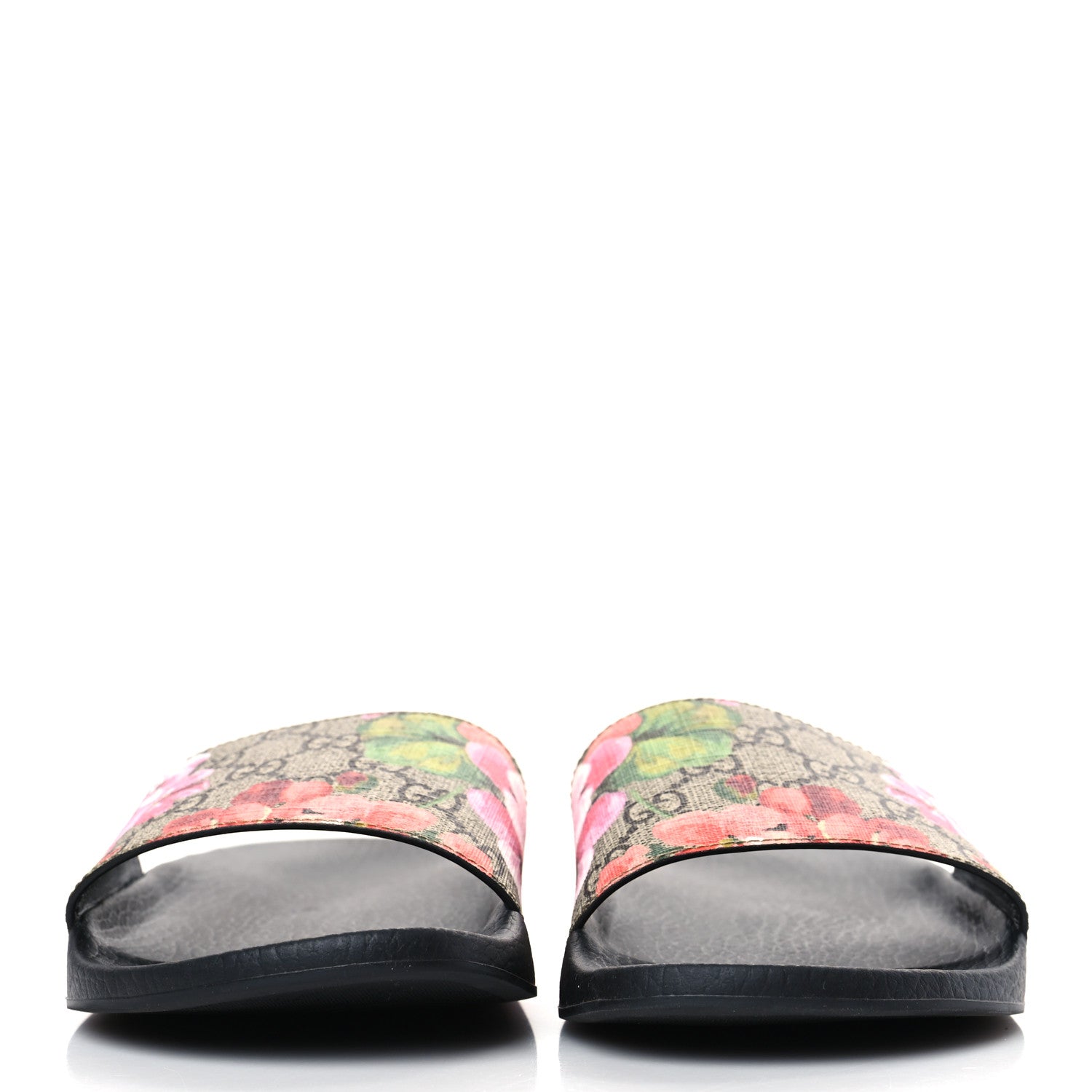 Gucci GG Supreme Monogram Blooms Slide Sandals 40 Beige Multicolor 2 of 7