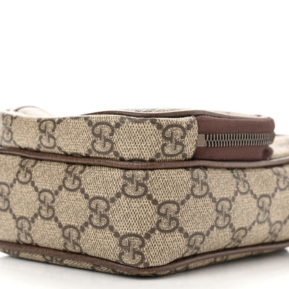 Gucci GG Supreme Monogram Web Mini Ophidia Double Zip Messenger Bag Beige New Acero 10 of 13