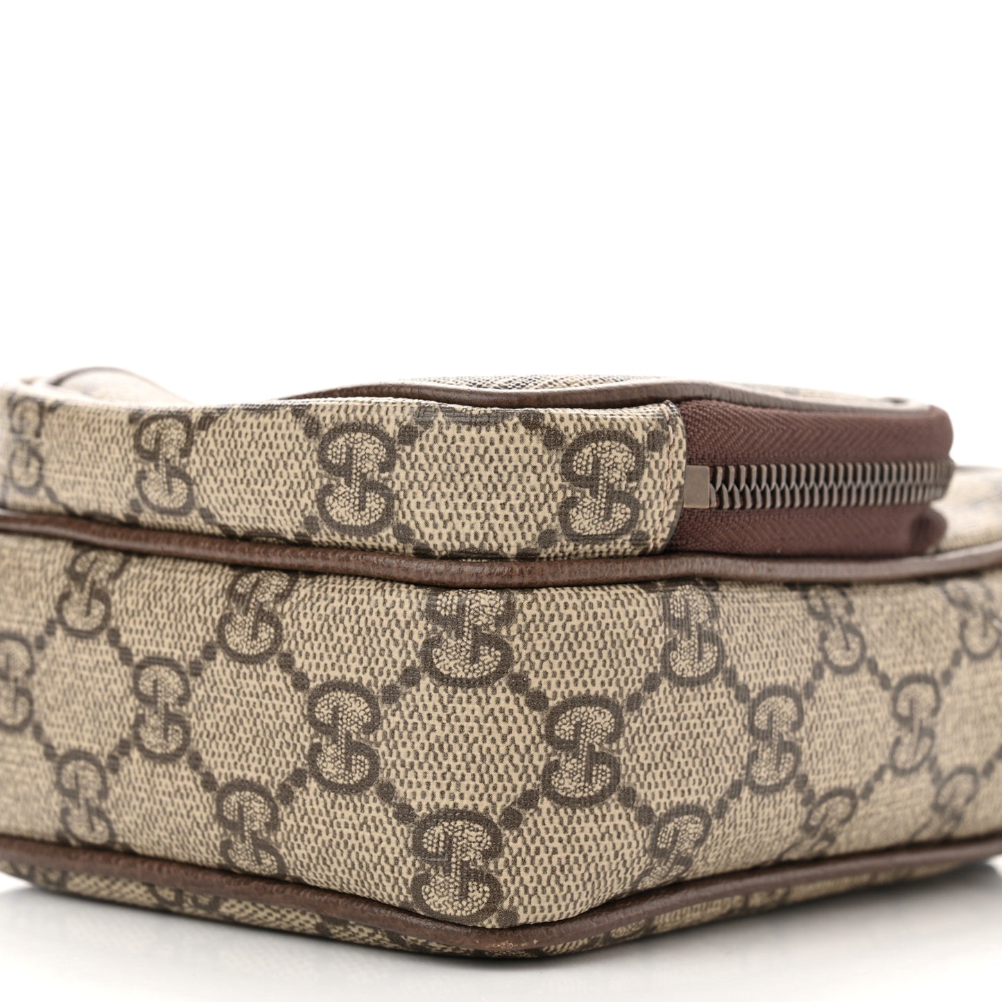 GG Supreme Monogram Web Mini Ophidia Double Zip Messenger Bag Beige New Acero