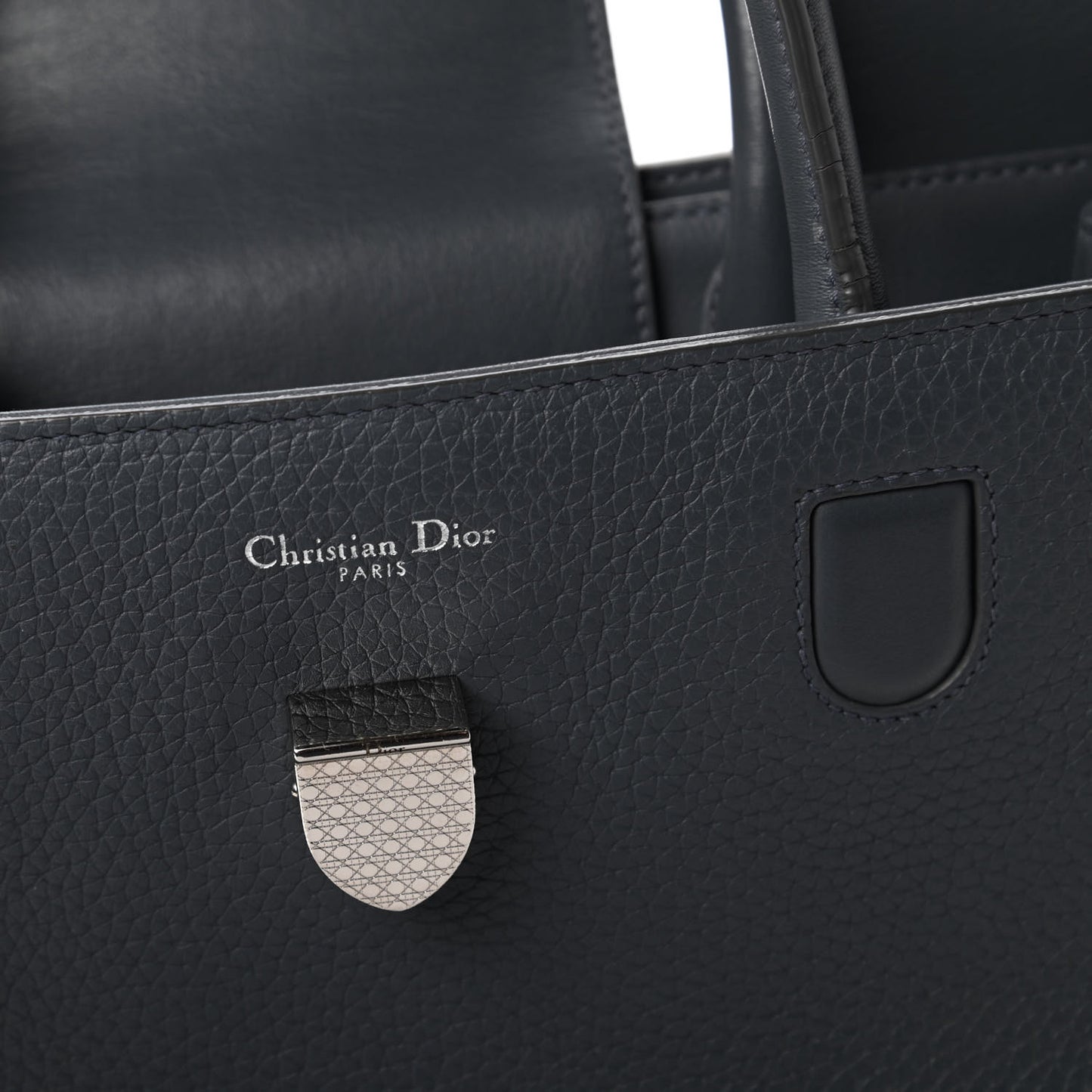 Grained Calfskin Medium Diorever Flap Grey