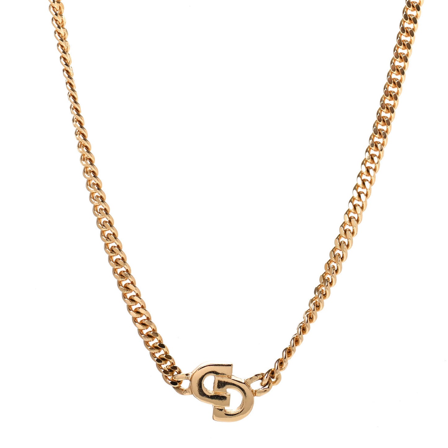 Metal CD Necklace Gold