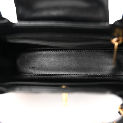 Chanel Shiny Aged Calfskin Quilted Nano Kelly Shopper Black 5 of 12