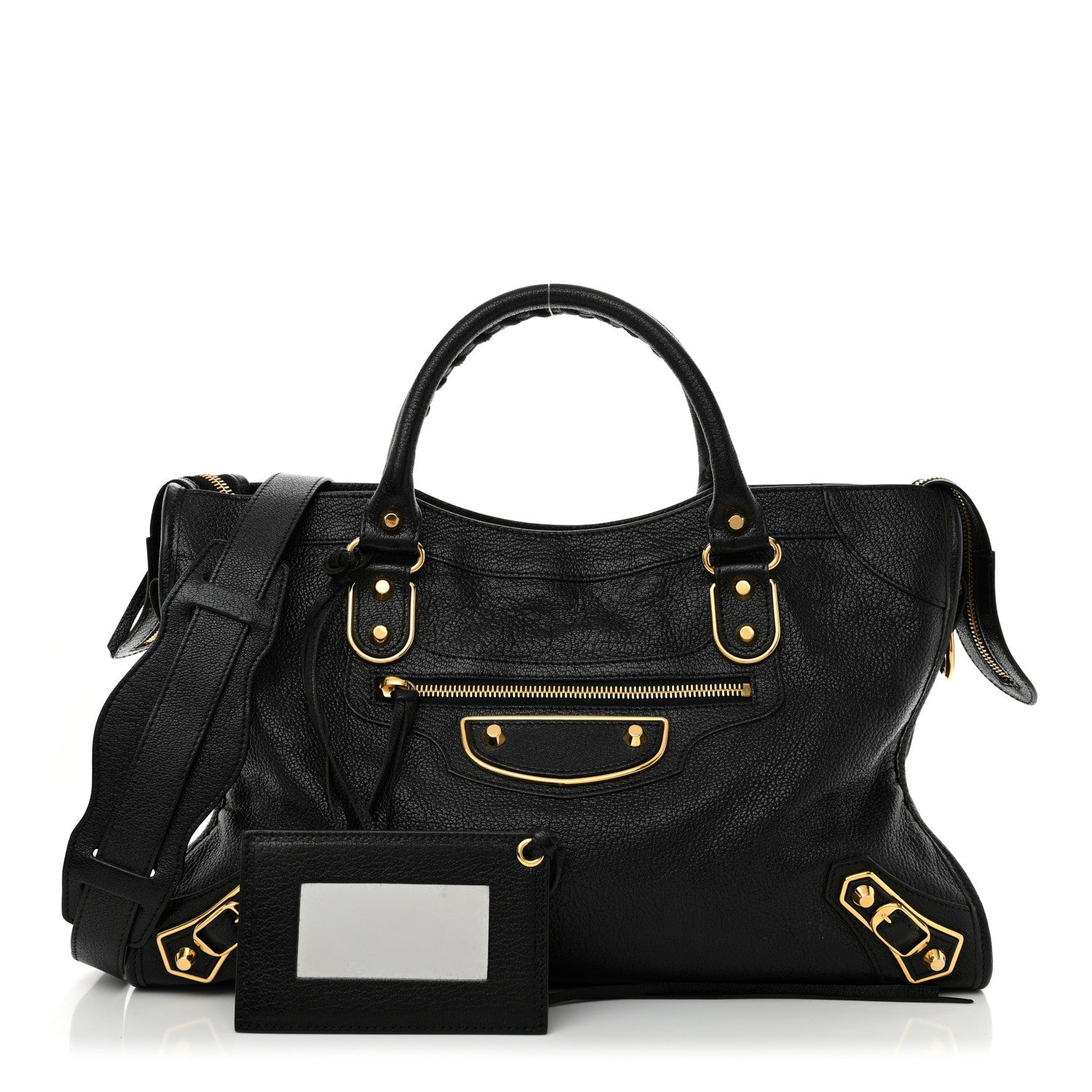 Balenciaga Chevre Gold Metallic Edge Hardware City Black 2 of 14