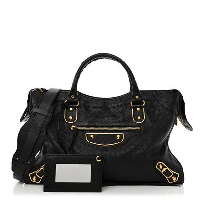 Balenciaga Chevre Gold Metallic Edge Hardware City Black 2 of 14