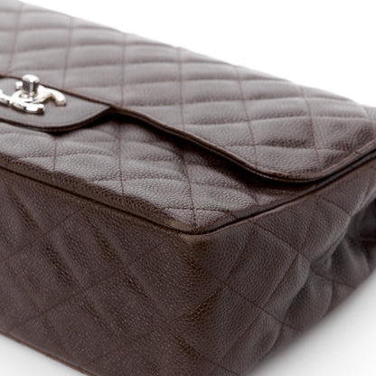 Chanel Caviar Quilted Jumbo Single Flap Dark Brown 14 of 15