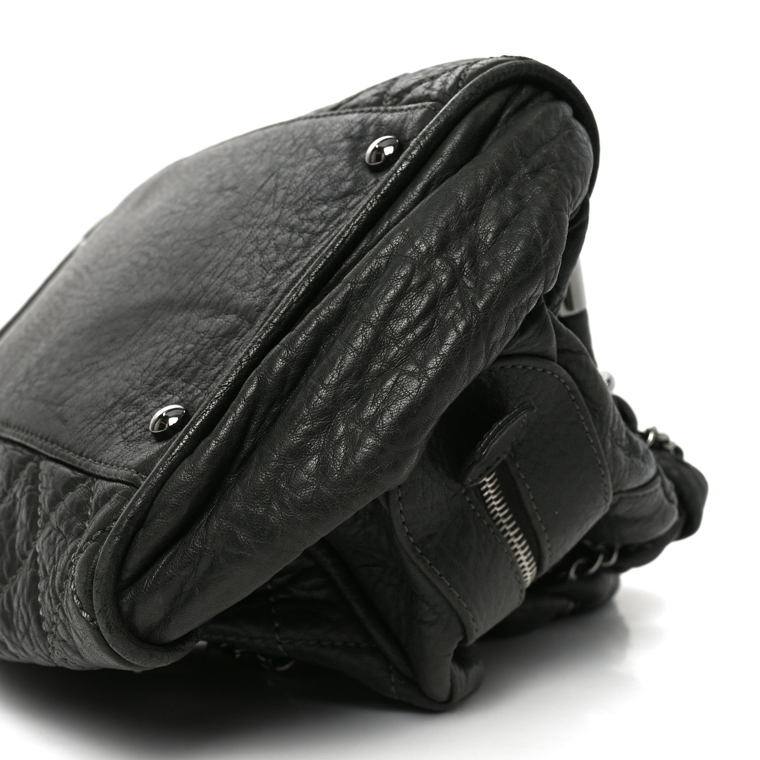Chanel Distressed Lambskin Lady Braid Bowler Grey 10 of 10