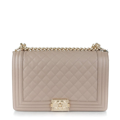 Chanel Caviar Quilted New Medium Boy Flap Dark Beige 1 of 8