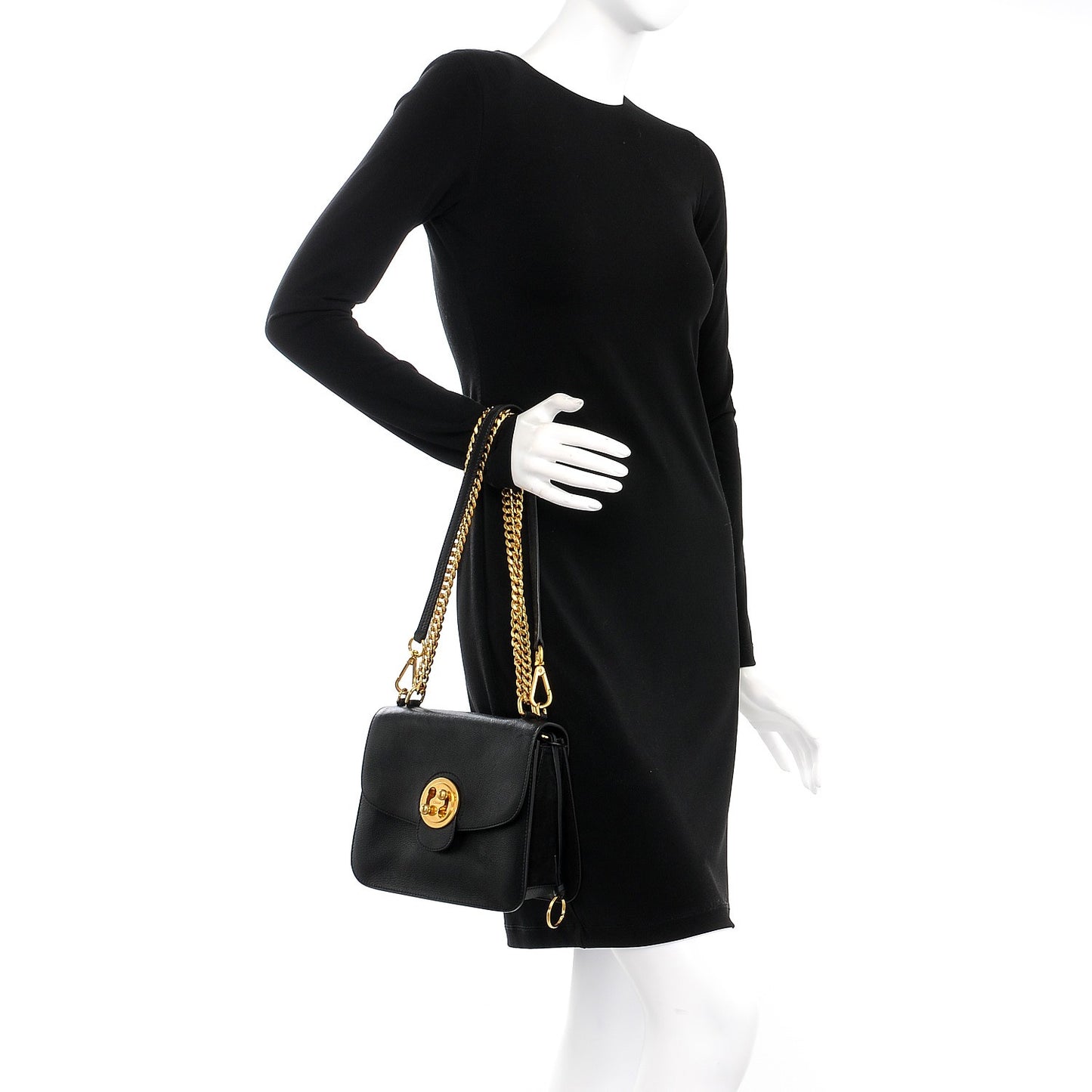 Goatskin Medium Mily Shoulder Bag Black