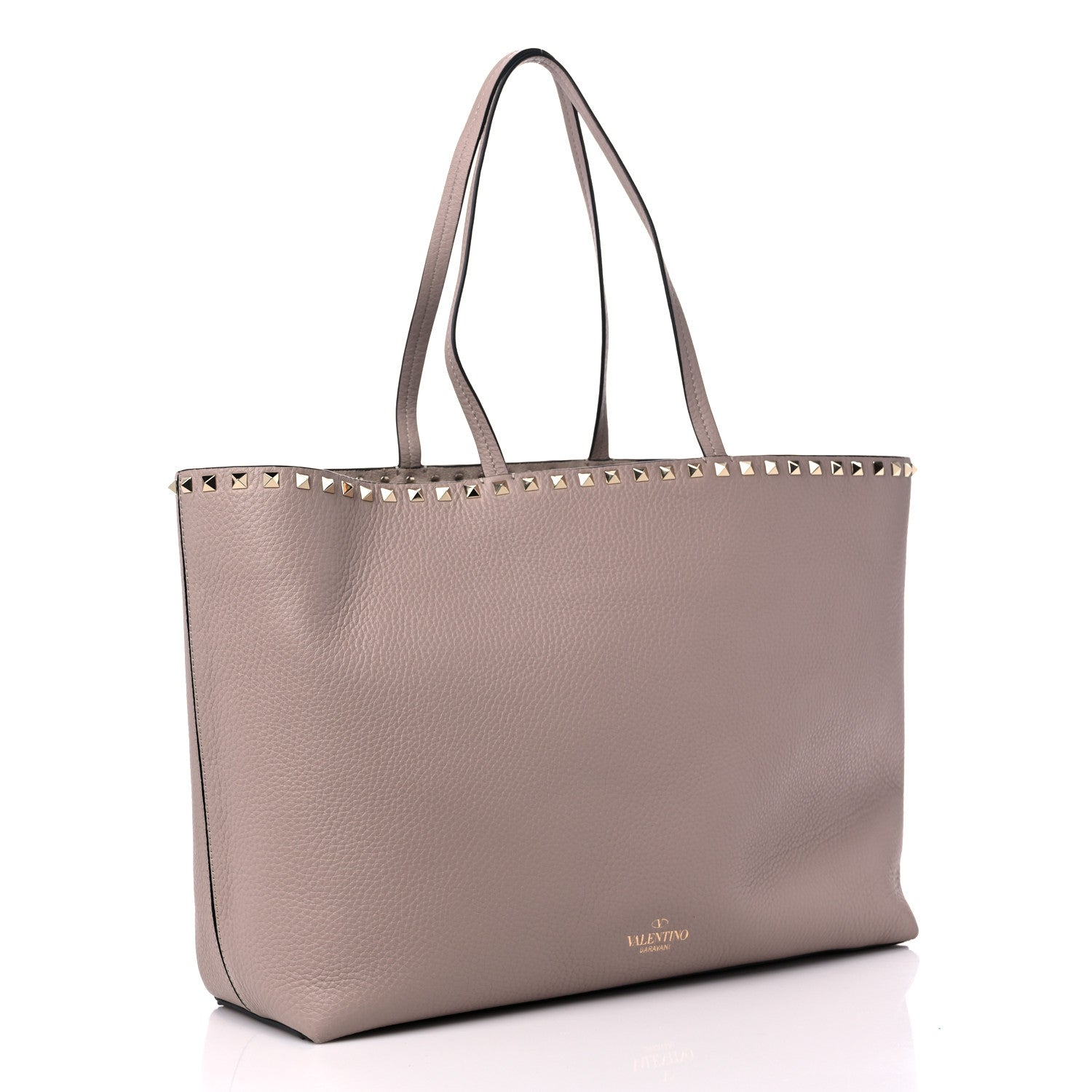 Valentino Garavani Grained Calfskin Rockstud Shoulder Tote Poudre 3 of 8