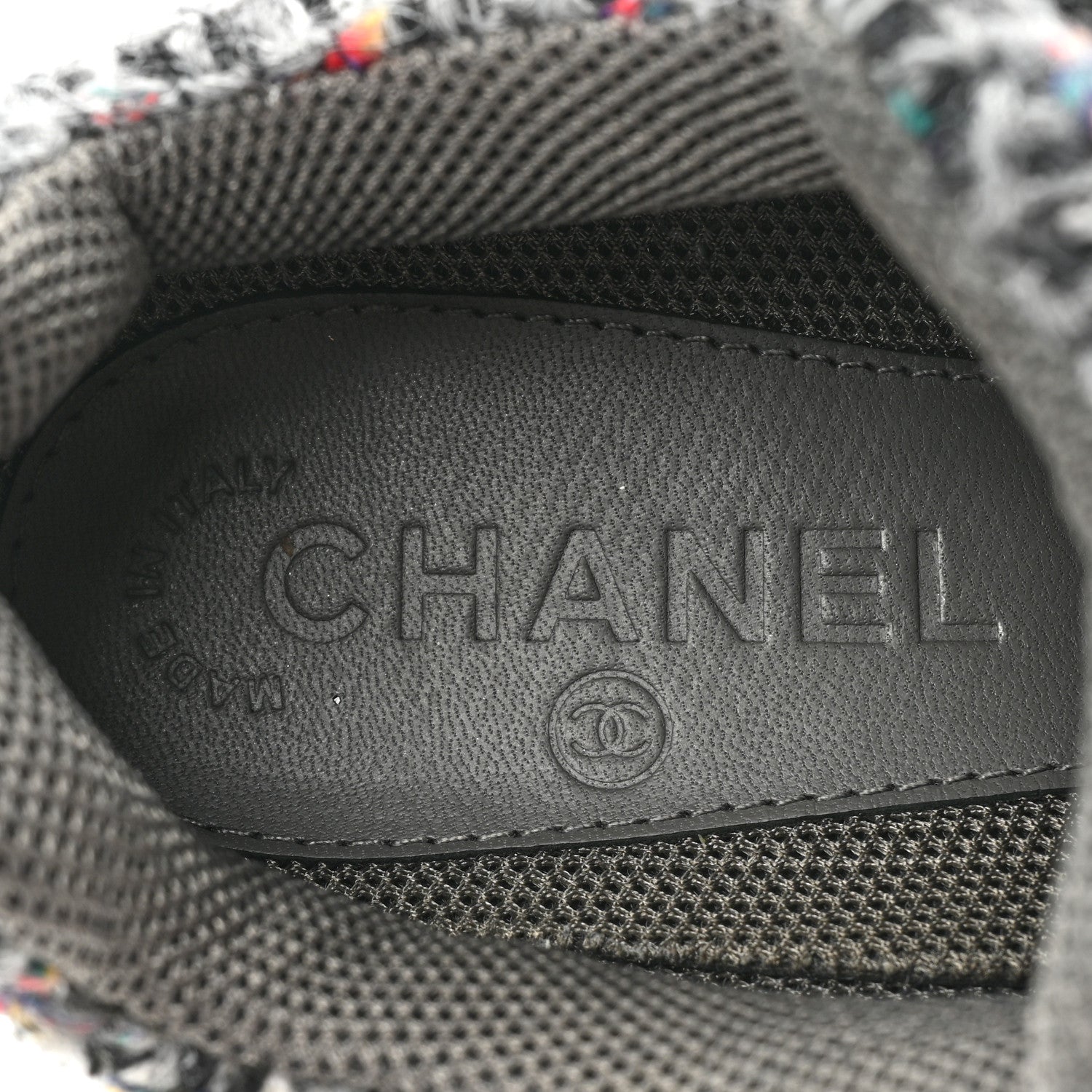 Chanel Suede Tweed Goatskin CC Sneakers 36 Grey Purple 8 of 9