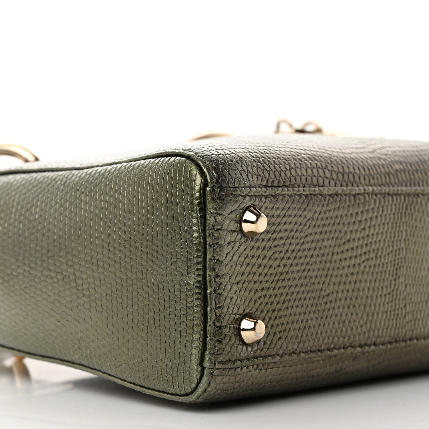 Christian Dior Metallic Lizard Mini Lady Dior Green 8 of 13