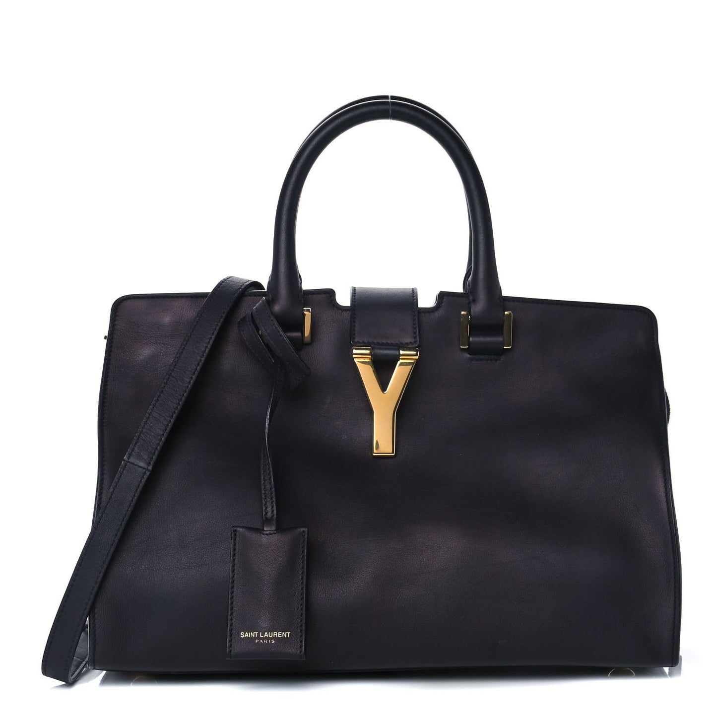 Calfskin Small Classic Y Cabas Navy Blue