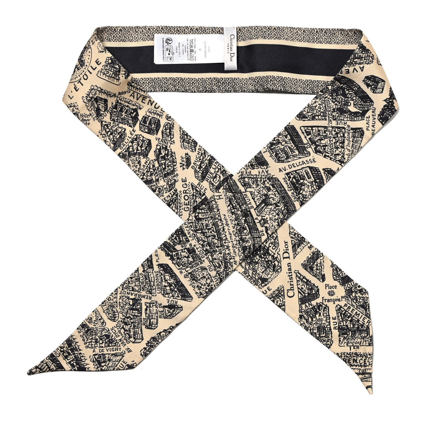 Silk Plan De Paris Mitzah Scarf Beige Black