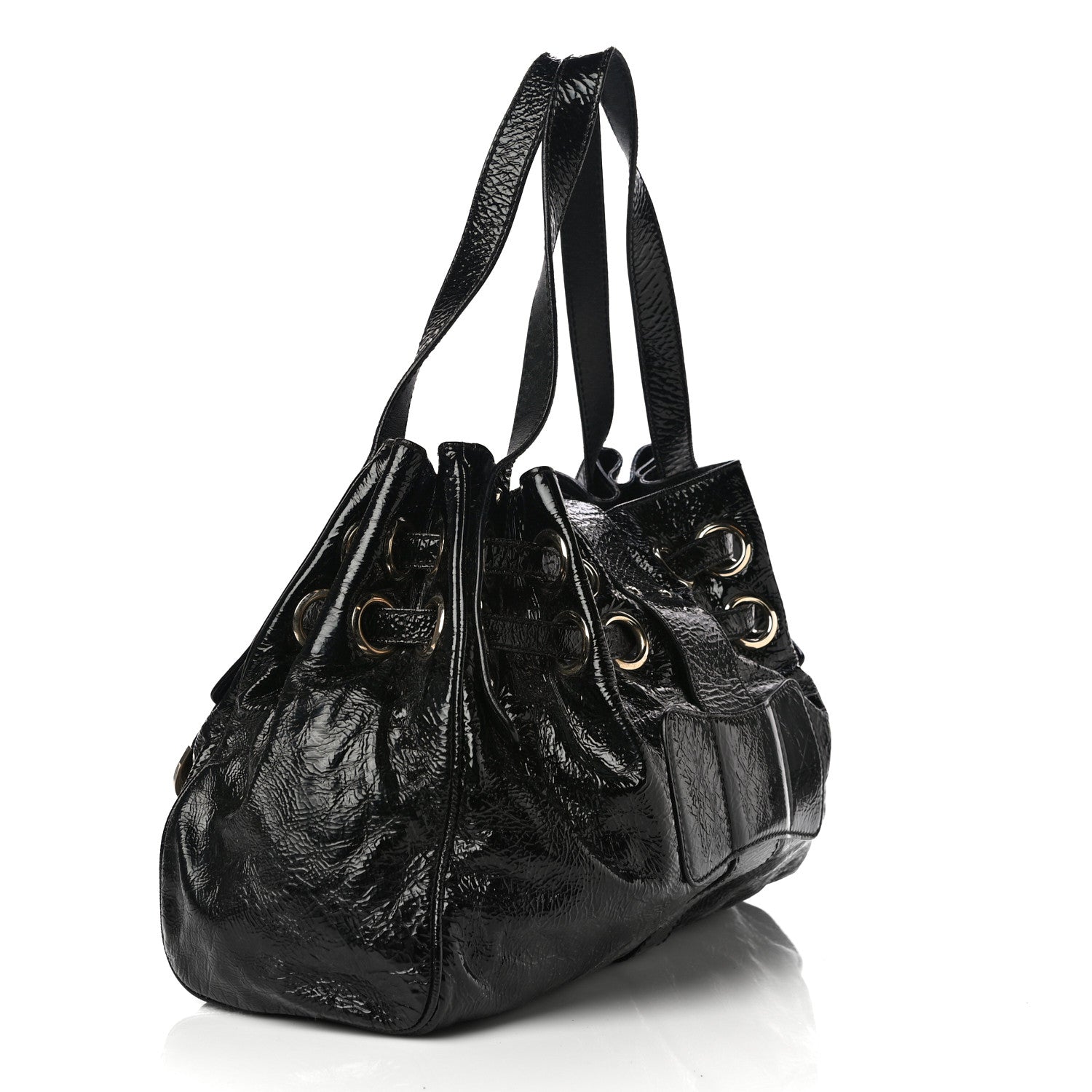 Jimmy Choo Crushed Patent Riki Bag Black 2 of 22