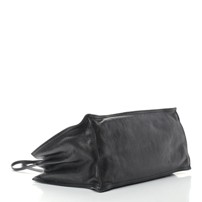 Prada Glace Calfskin Etiquette Shopping Bag Black Astrale 4 of 17