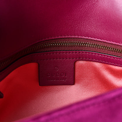 Gucci Velvet Matelasse Embroidered Small GG Marmont Shoulder Bag Fuchsia Violet Cyclamen 6 of 9