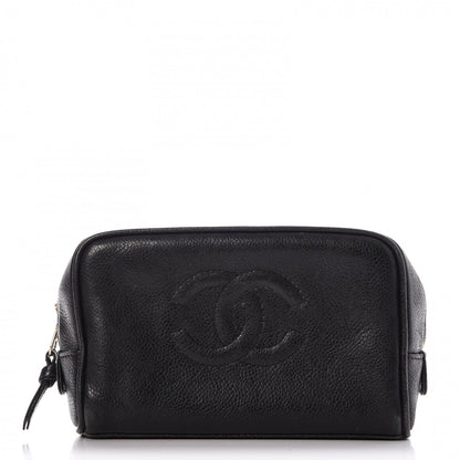 Chanel Caviar Timeless CC Cosmetic Pouch Bag Black 1 of 8