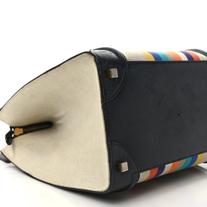 Celine Smooth Calfskin Striped Canvas Mini Luggage Multicolor 7 of 12