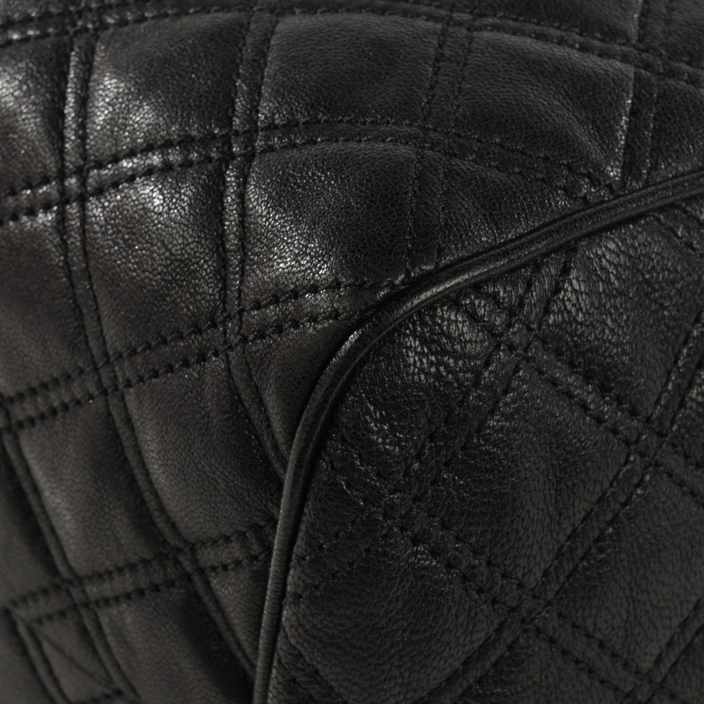 Lacquered Goatskin Quilted Westside Black