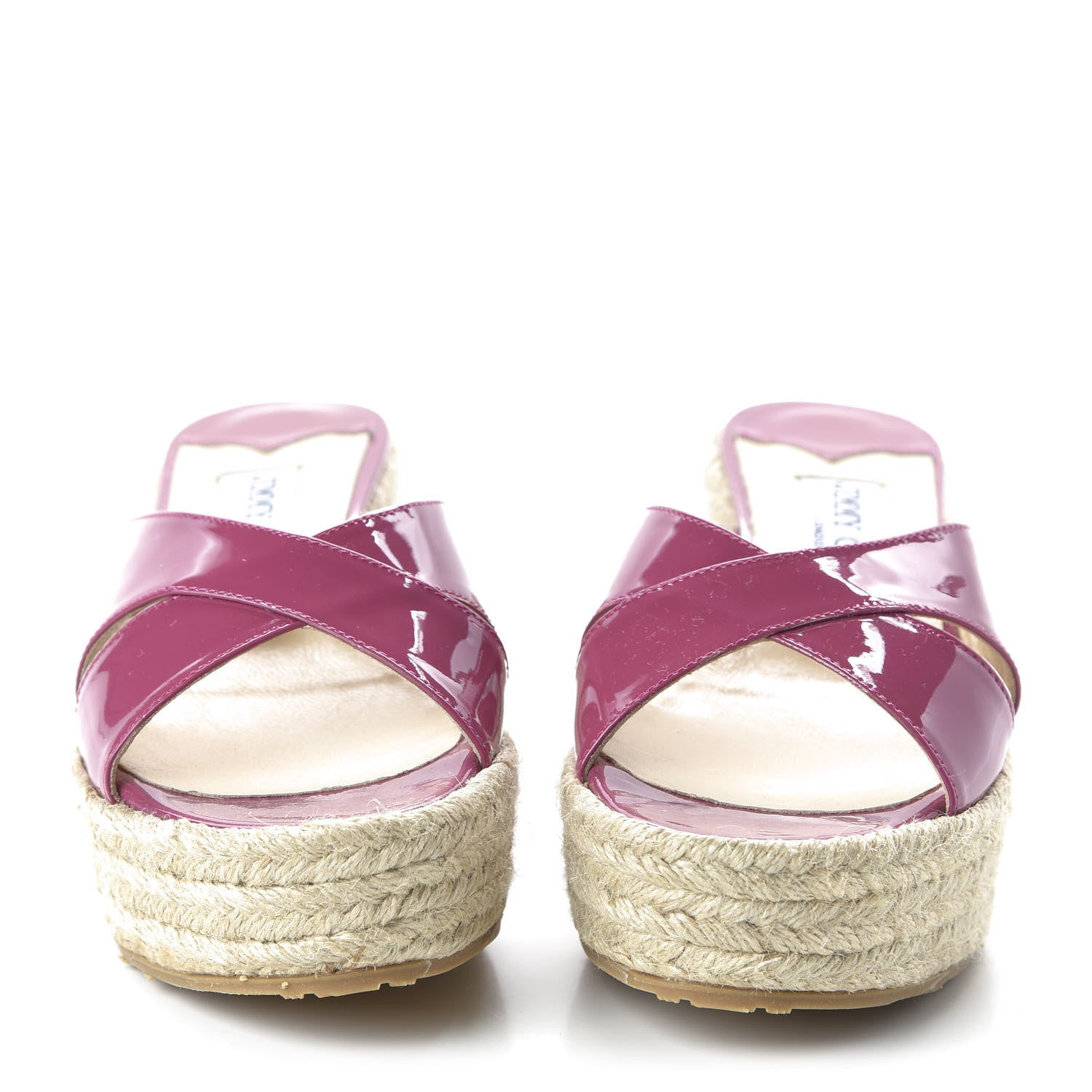 Jimmy Choo Patent Paisley Cork Wedge Sandals 36.5 Cyclamen 2 of 7