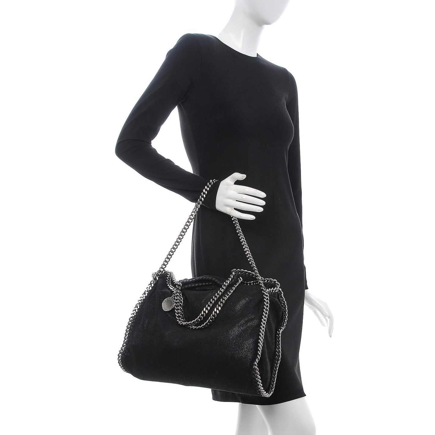 Shaggy Deer Falabella Fold Over Tote Black