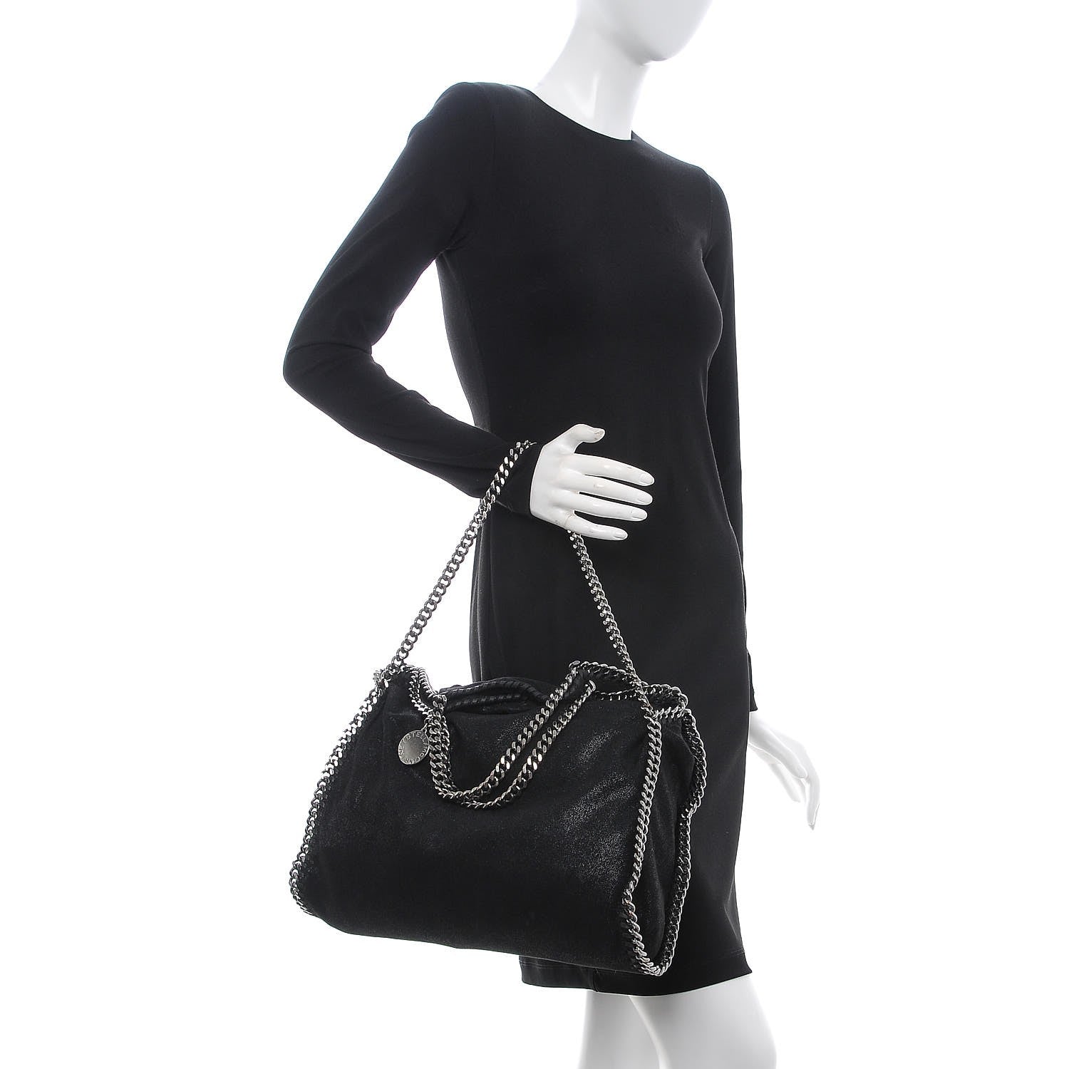 Stella McCartney Shaggy Deer Falabella Fold Over Tote Black 2 of 10