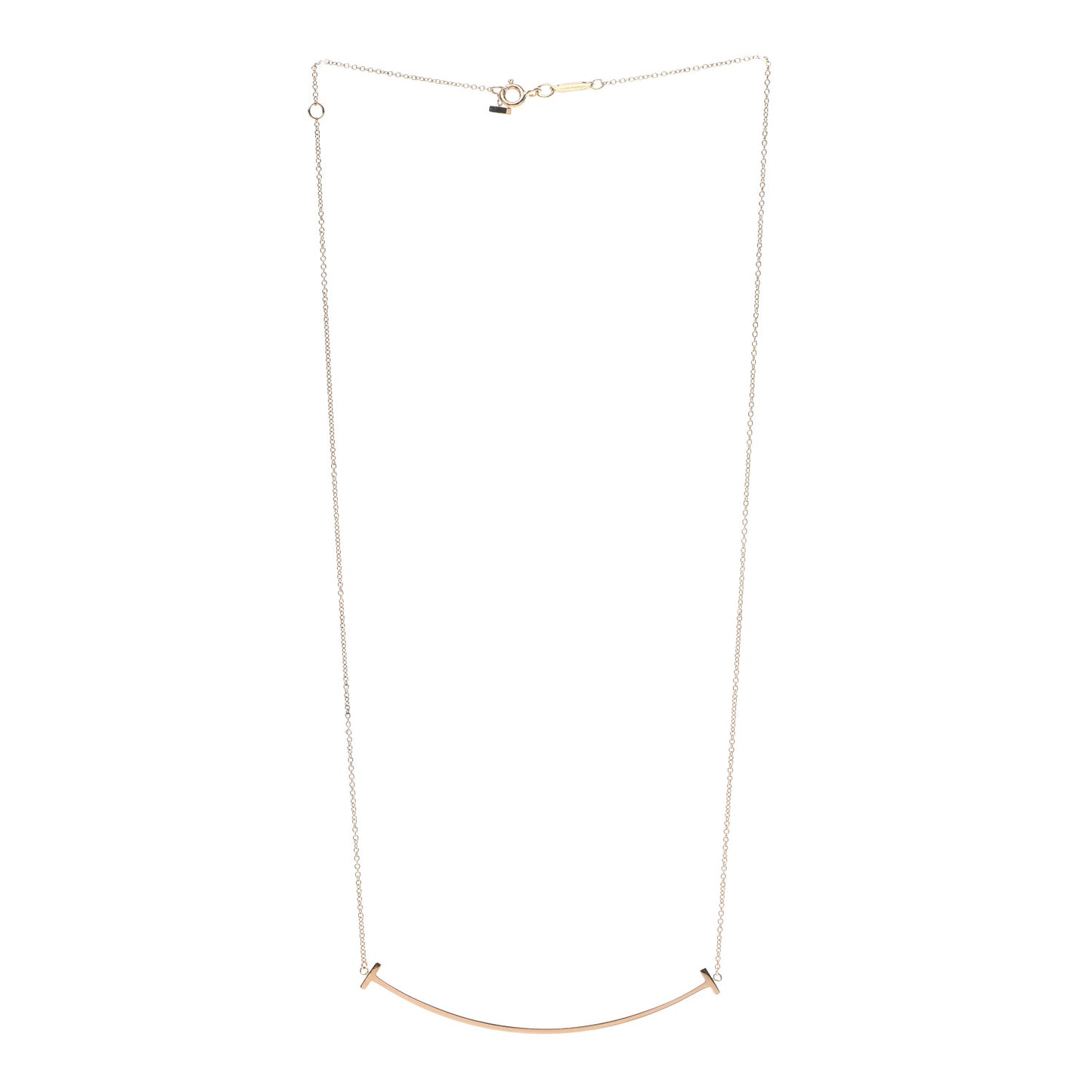 18K Yellow Gold Large T Smile Pendant Necklace
