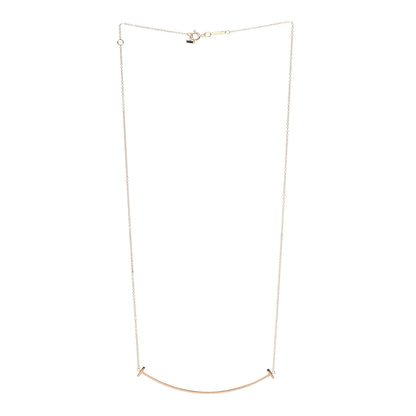 Tiffany 18K Yellow Gold Large T Smile Pendant Necklace 3 of 5