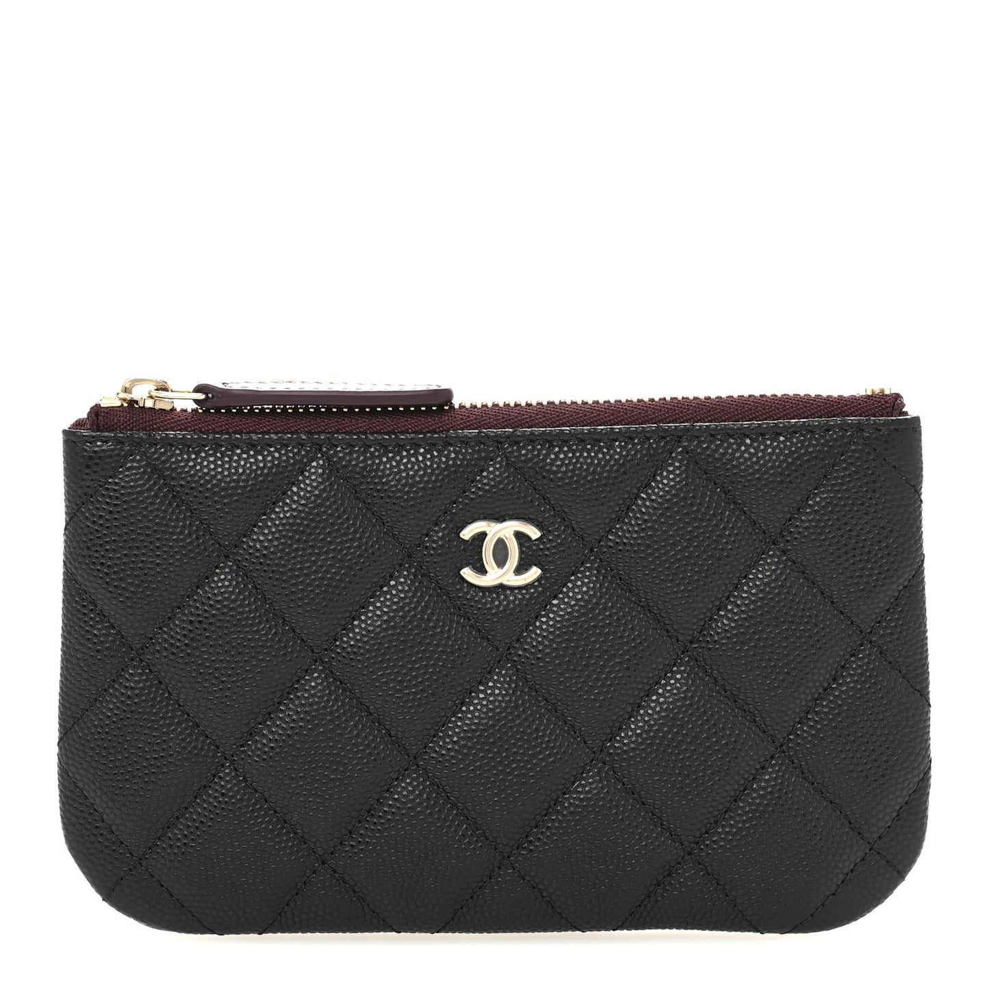 Caviar Quilted Small Cosmetic Case Black