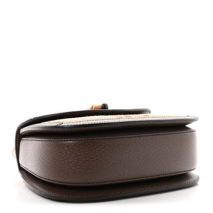 Gucci Monogram Jumbo GG Textured Dollar Calfskin Web Small Bamboo 1947 Top Handle Bag Camel Ebony New Acero 4 of 10