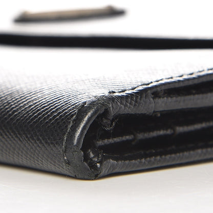 Prada Saffiano Metal Continental Flap Wallet Nero Black 9 of 10