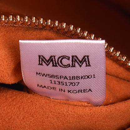 MCM Visetos Calfskin Small Patricia Crossbody Bag Cognac Black 8 of 8