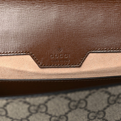 Gucci GG Supreme Monogram Azalea Calfskin Web Small Horsebit 1955 Crossbody Bag Beige Ebony Brown Sugar 6 of 8