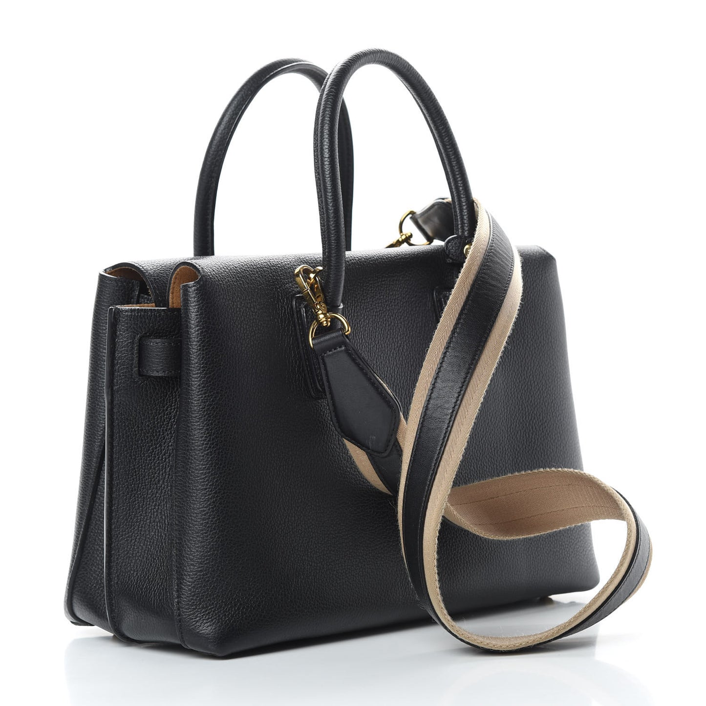 Grained Calfskin Medium Milla Tote Black