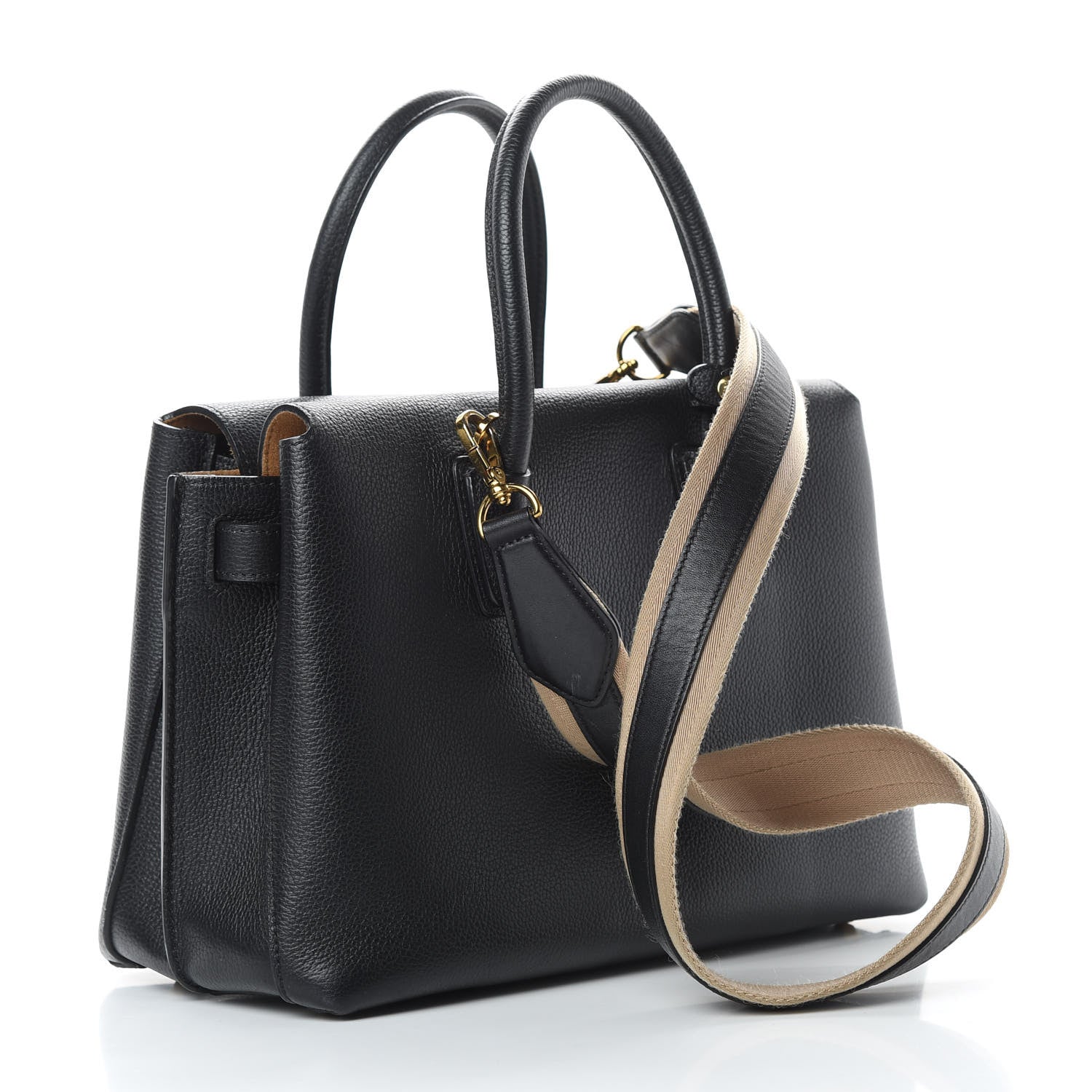 MCM Grained Calfskin Medium Milla Tote Black 3 of 15