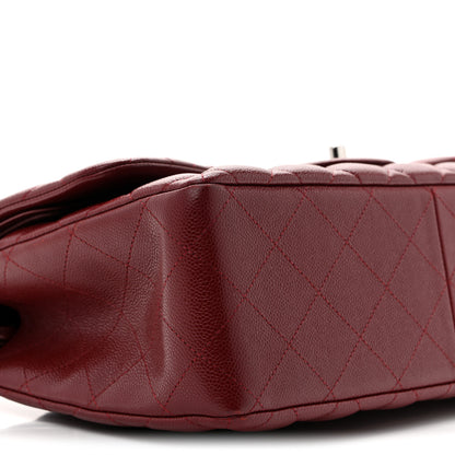 Chanel Caviar Quilted Jumbo Double Flap Burgundy 9 of 13