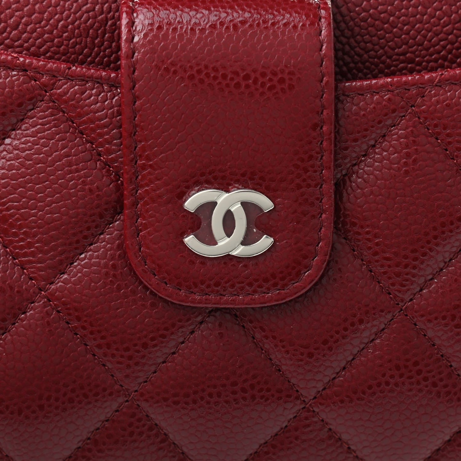 Chanel Caviar Quilted Phone Holder Wallet on Removable Chain Insert Red 6 of 6