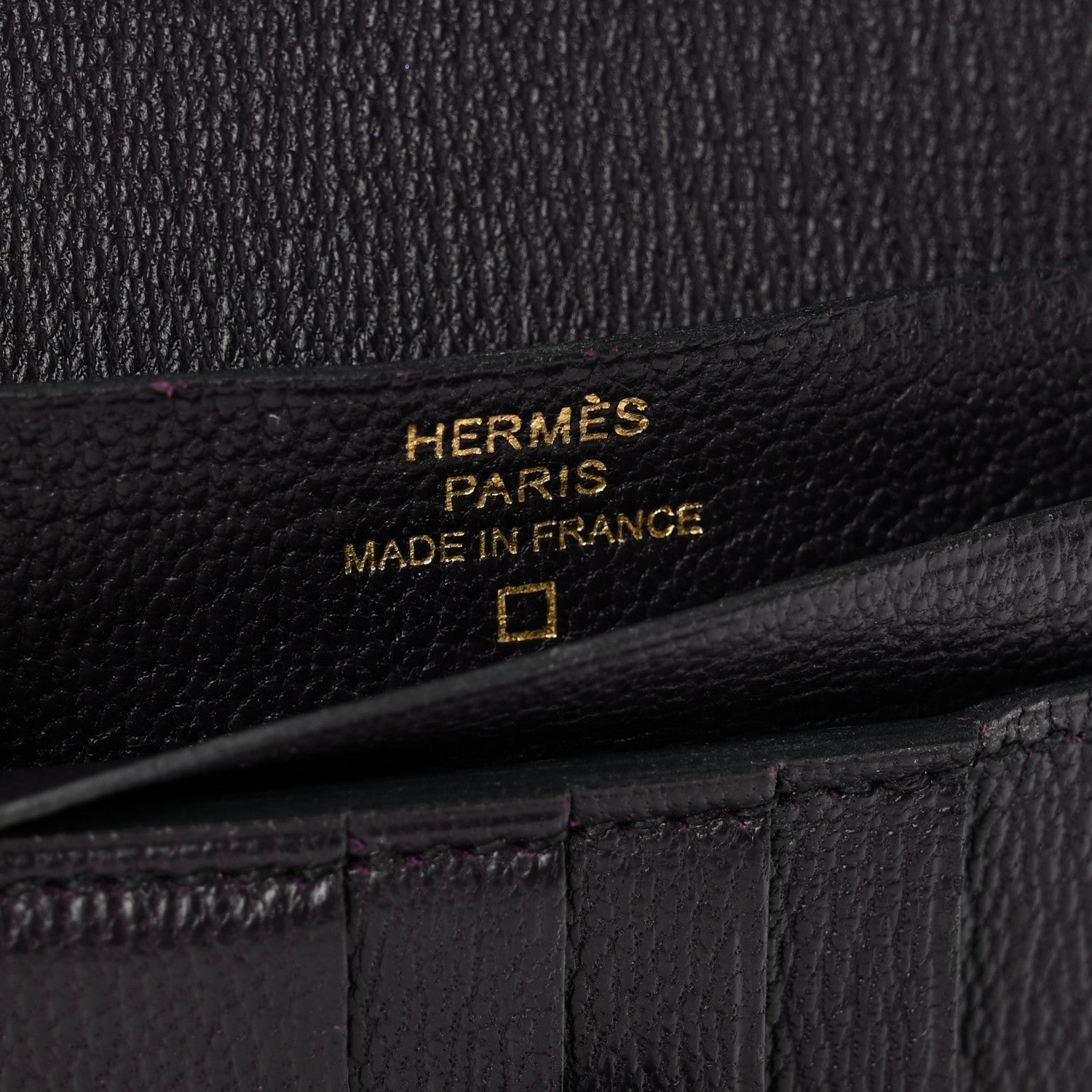 Hermes Shiny Alligator Bearn Compact Wallet Prunoir 6 of 7