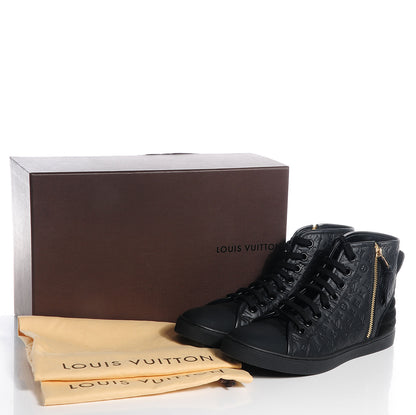 Louis Vuitton Calfskin Monogram Embossed Punchy Sneakers 39.5 Black 8 of 8